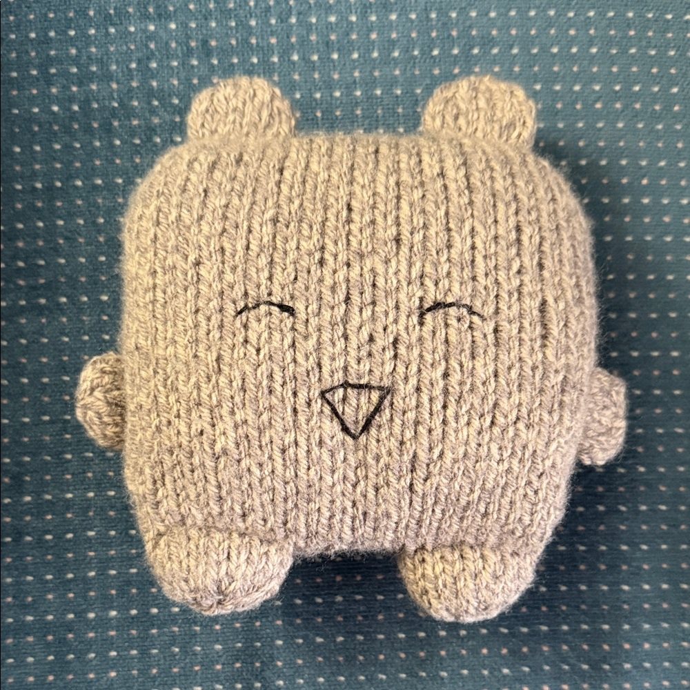 Cute Gray Knit Plush Toy